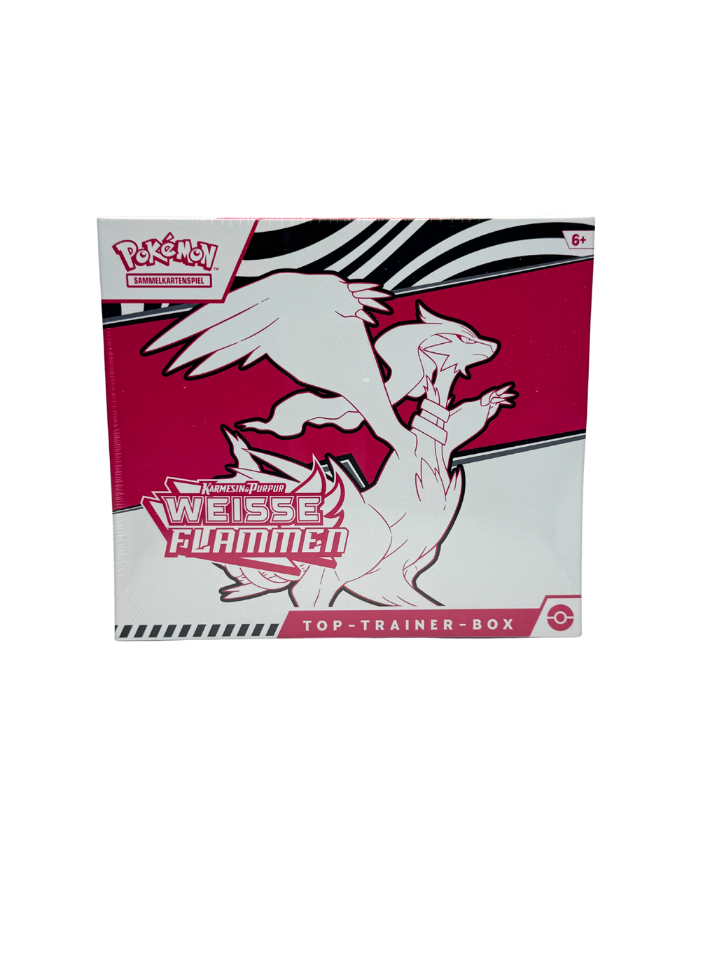 Pokémon Top-Trainer-Box Karmesin & Purpur – Weiße Flammen