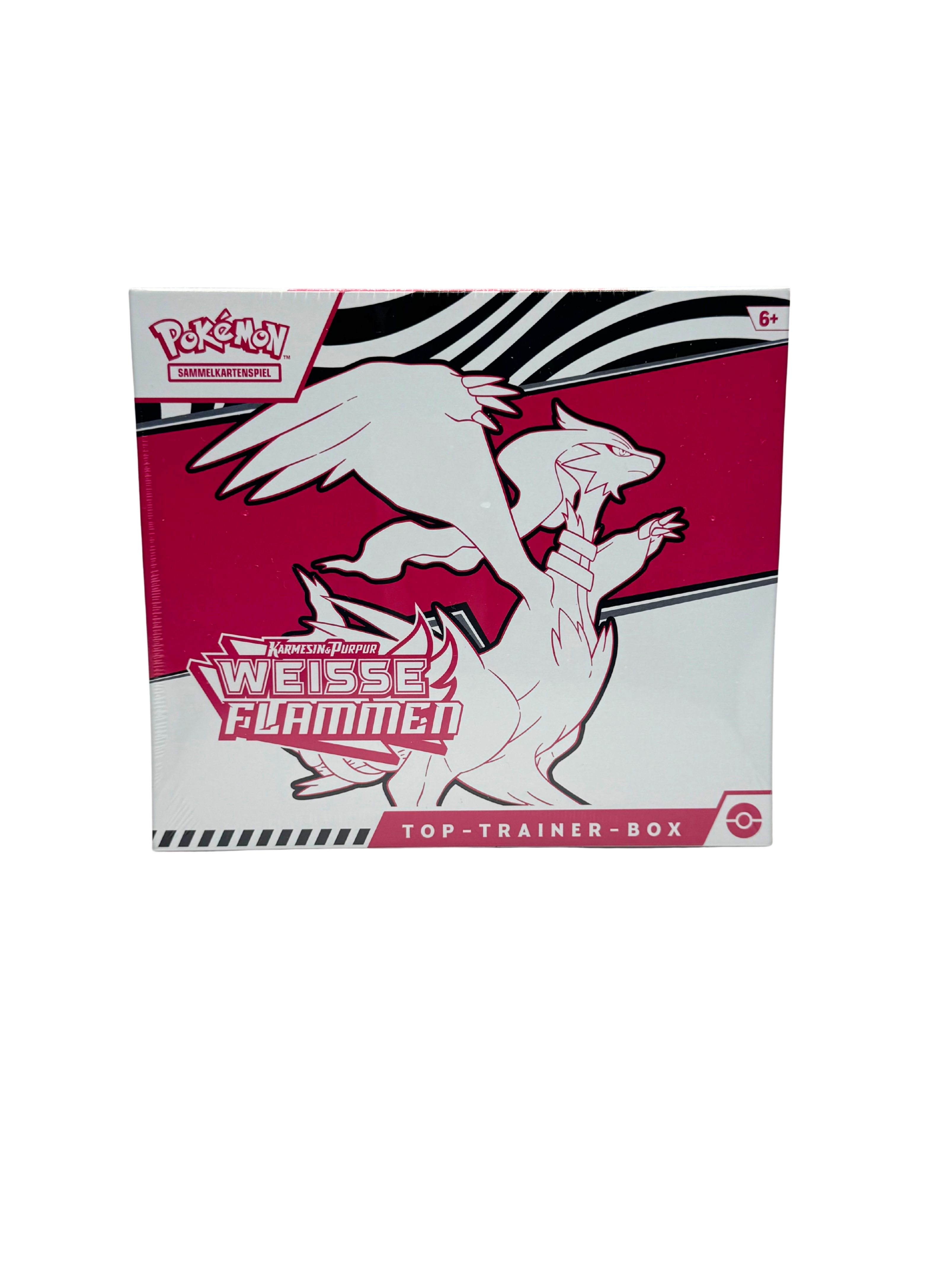 Pokémon Top-Trainer-Box Karmesin & Purpur – Weiße Flammen